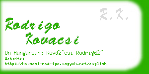 rodrigo kovacsi business card